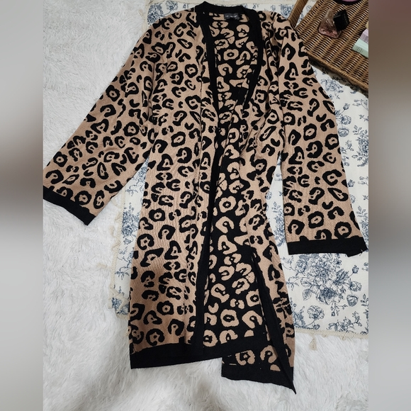 The Limited Sweaters - The Limited Animal Print Open Front Cardigan